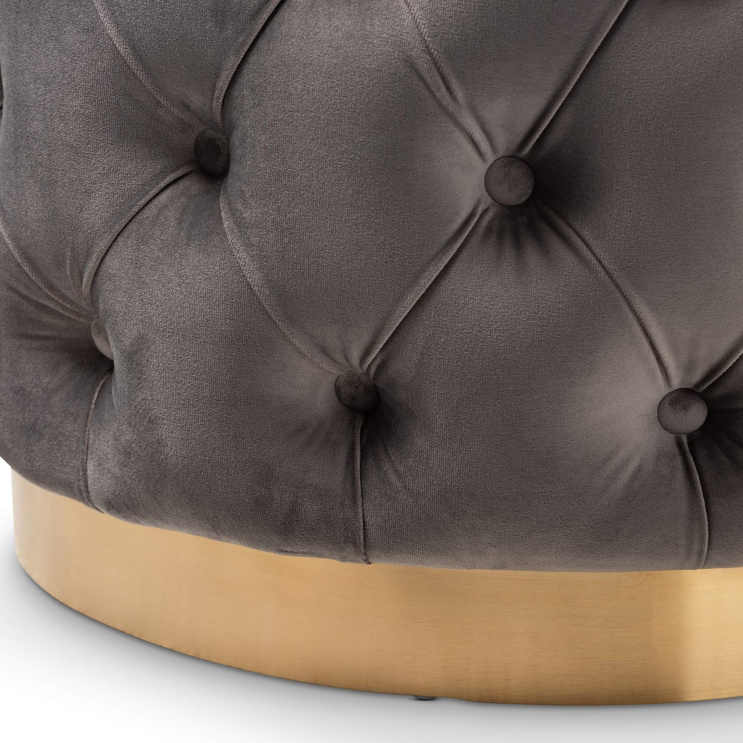 Baxton Studio Ottomans, One Size, Gray/Gold