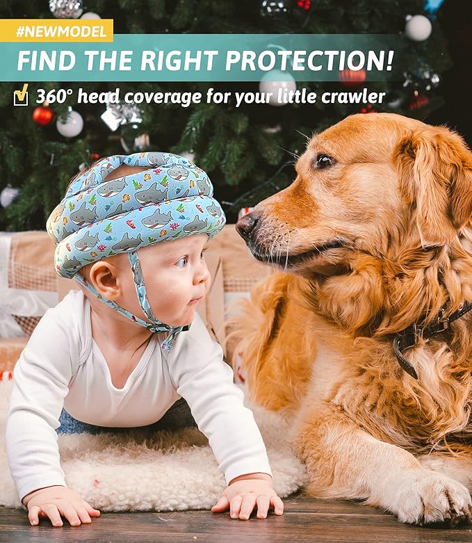 Baby Helmet for Crawling Walking - Baby Head Protector No Bumps and Soft Cushion Infant Baby Safety Headguard I Toddler Helmets 1-2 Years Old, 6-12 Months