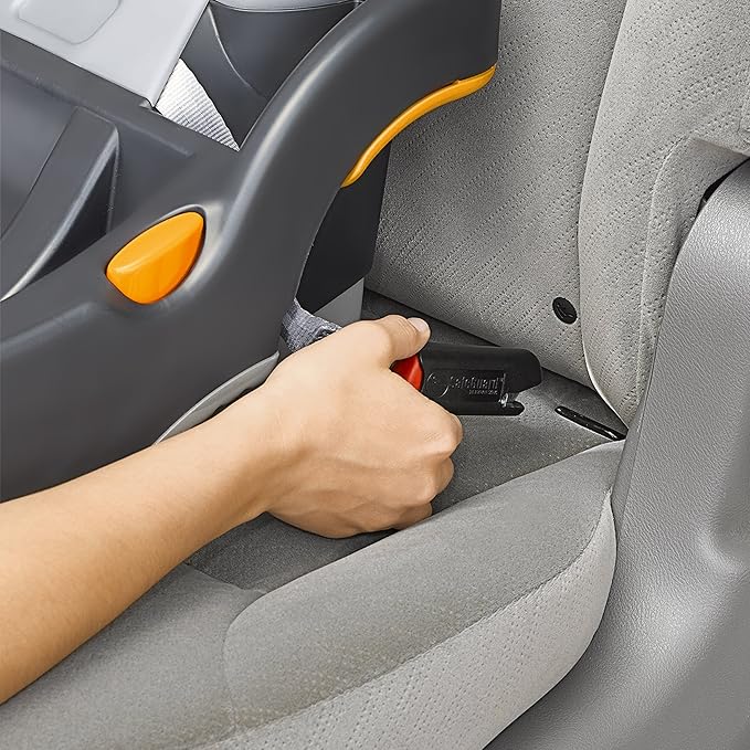 Chicco KeyFit Infant Car Seat and Base, Rear-Facing Seat for Infants 4-22 lbs., Includes Infant Head and Body Support, Compatible with Chicco Strollers, Baby Travel Gear | Encore/Black/Grey