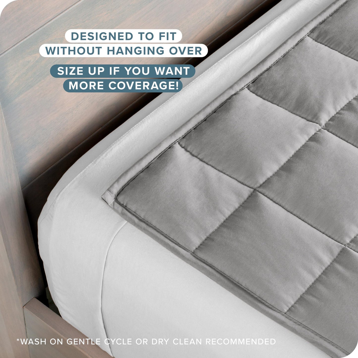 Bare Home Weighted Blanket All-Natural 100% Cotton with Nontoxic Glass Beads 60"x80" 20lbs, Light Grey