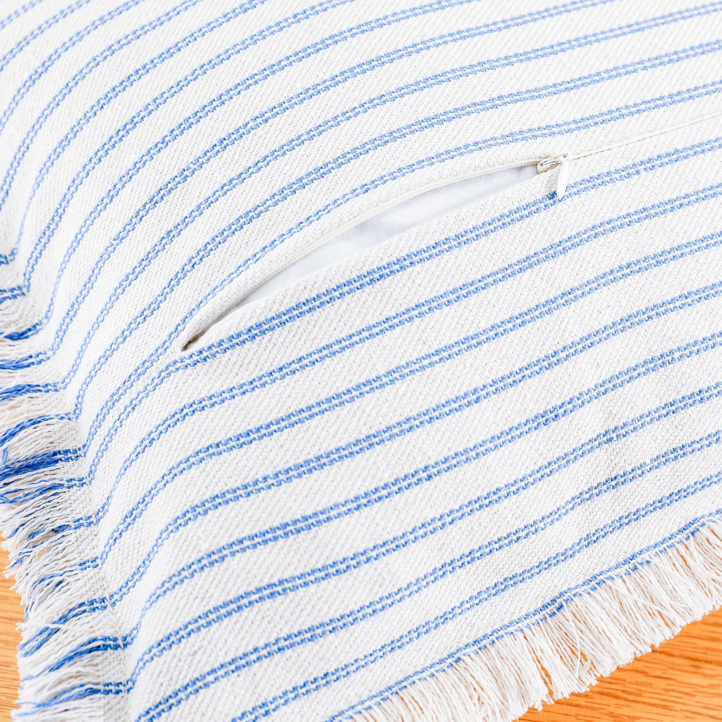 PANOD Decorative Boho Long Lumbar Pillow Cover 12x26,Super Soft Cotton Modern Long Rectangle Pillow Cover Pillow Case for Bed Sofa Couch Farmhouse Livingroom,Light Blue
