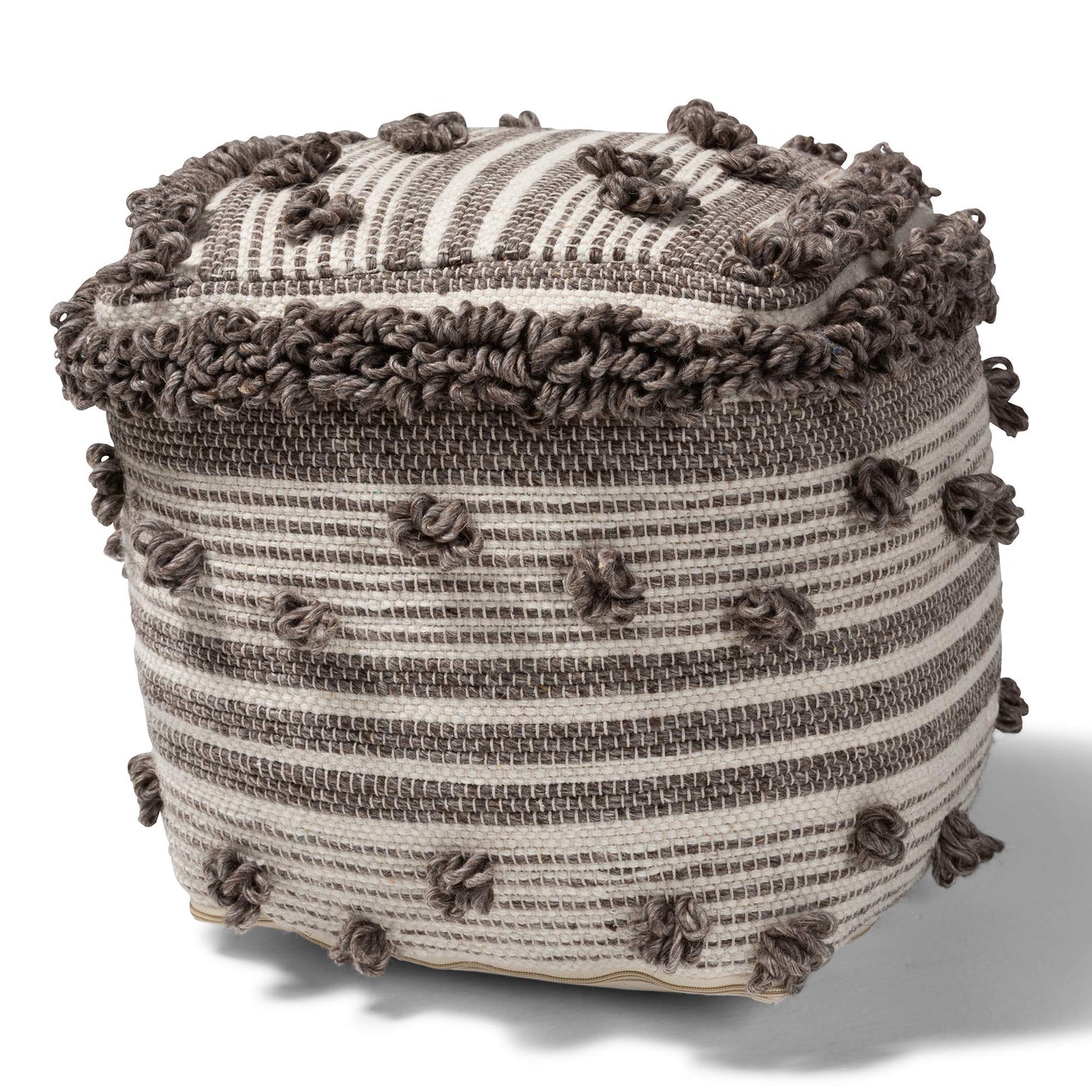 Baxton Studio Ottomans, One Size, Ivory/Brown
