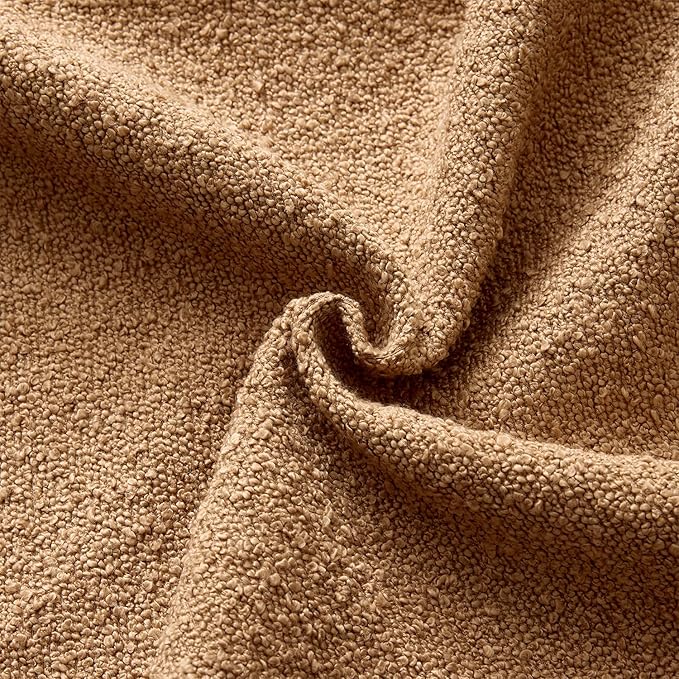 ANRODUO Pack of 2 Textured Boucle Throw Pillow Covers Soft Tobacco Brown Euro Decorative Accent Solid Pillow Cases Cozy Modern Couch Cushion Case for Sofa Bedroom Living Room Home Decor, 22 x 22 Inch