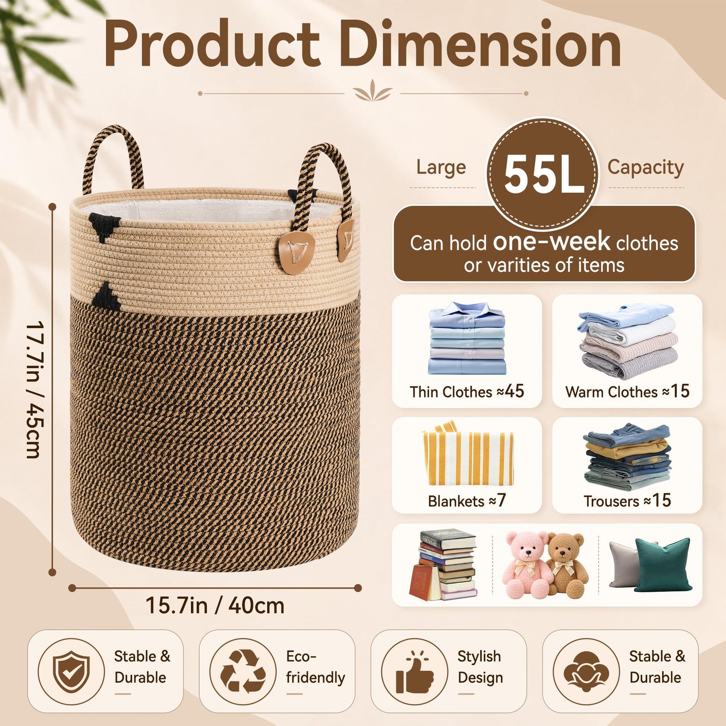 Laundry Basket for Laundry Room Organization Laundry Hamper with Lid Blanket Basket for Living Room