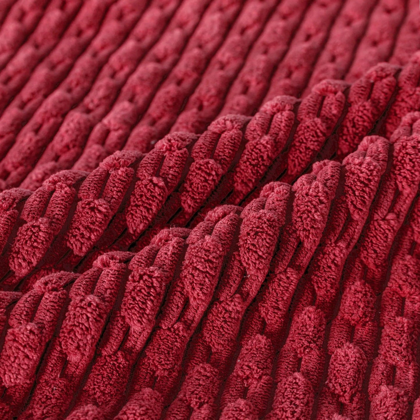 Cozoomy Set of 4 Burgundy Decorative Throw Pillow Covers 20x20 Inch Corduroy Pillow Covers for Bed Couch Sofa Living Room Soft Square Cushion Cases