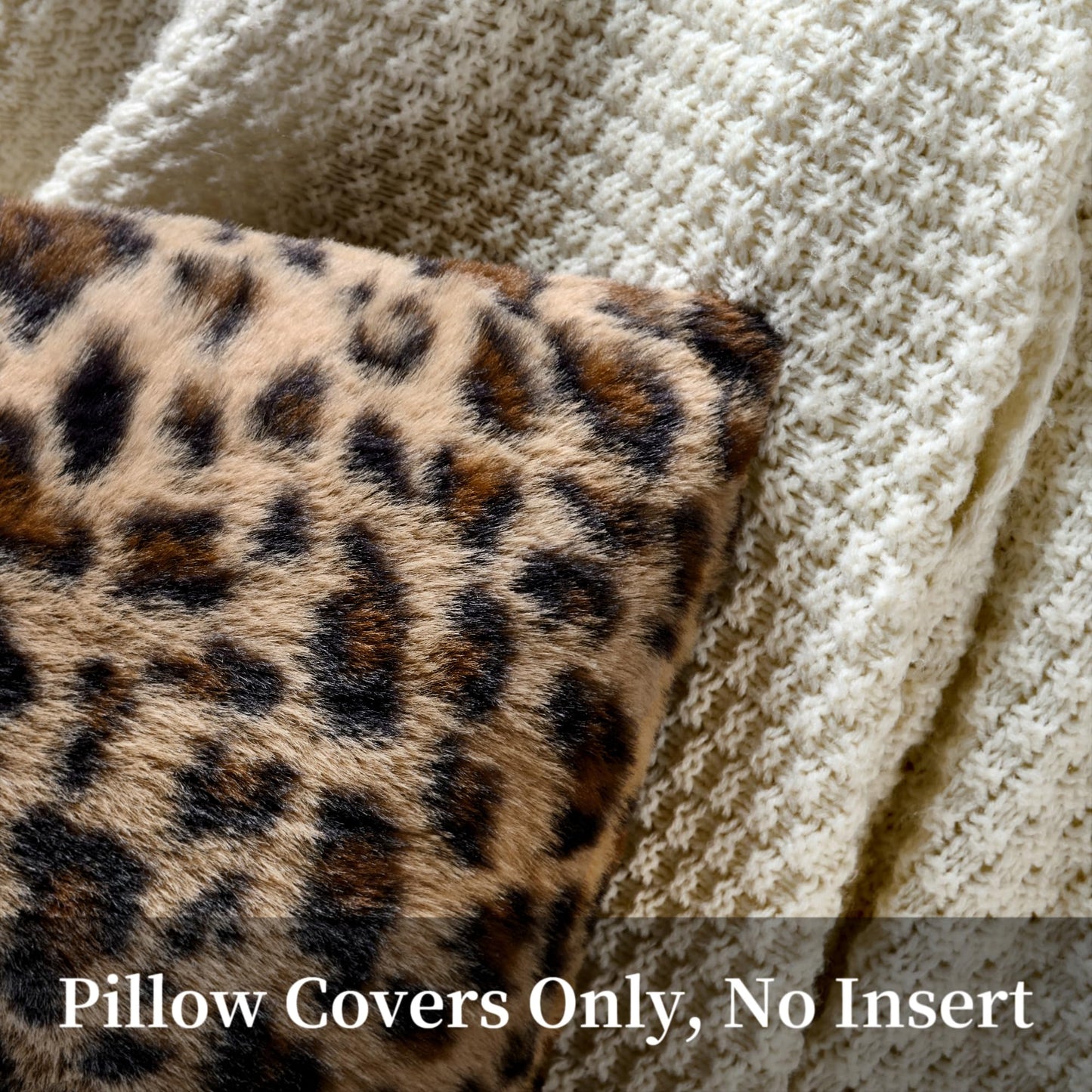 GALMAXS7 Cheetah Pillow Covers 18x18 Faux Fur Throw Pillow Covers Set of 2 Leopard Couch Pillow Covers Fluffy Soft Decorative for Home Living Room Bedroom