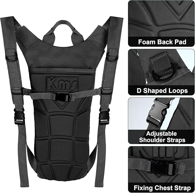 Outplea Tactical Rave Hydration Backpack with 3L Water Bladder for Men, Small Water Backpack for Hiking