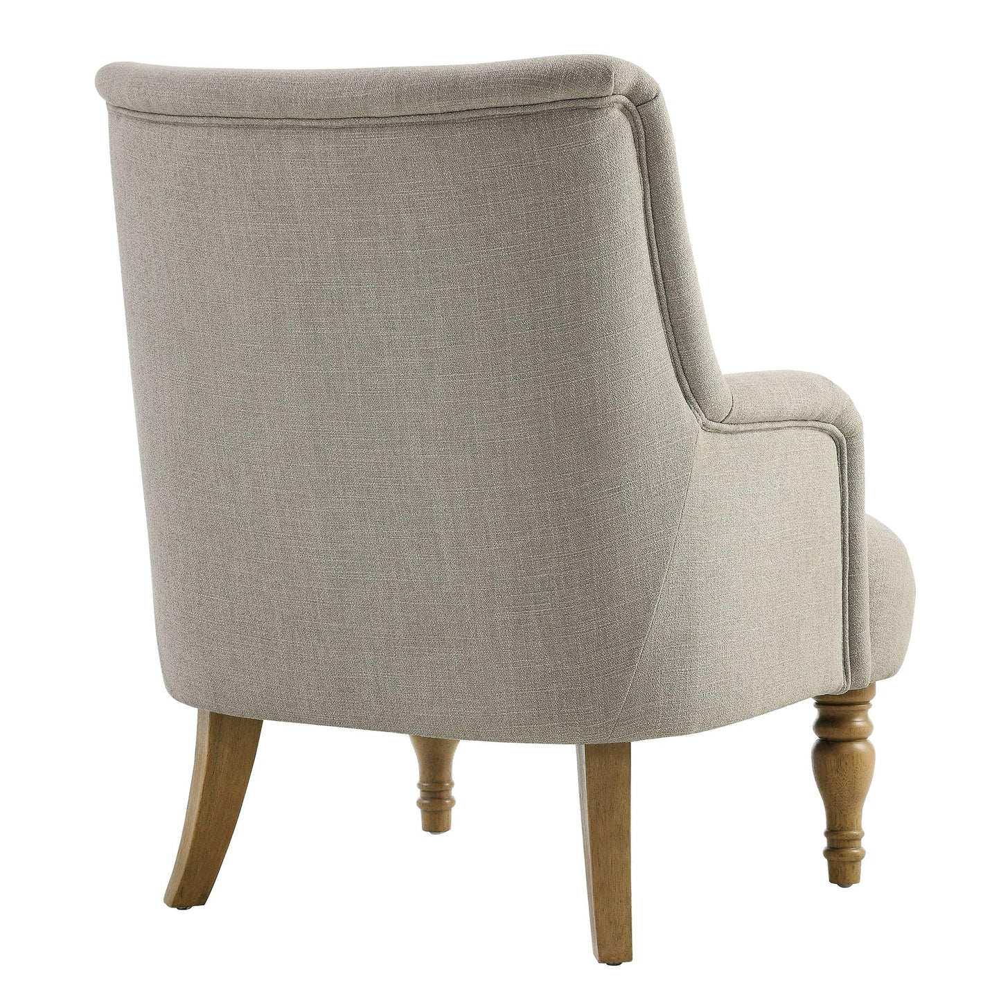 Modway Ellington Living Room Accent Armchair in Linen – Fabric Upholstered Reading Arm Chair with Wooden Legs – Modern Lounge Chair with French Piping Trim