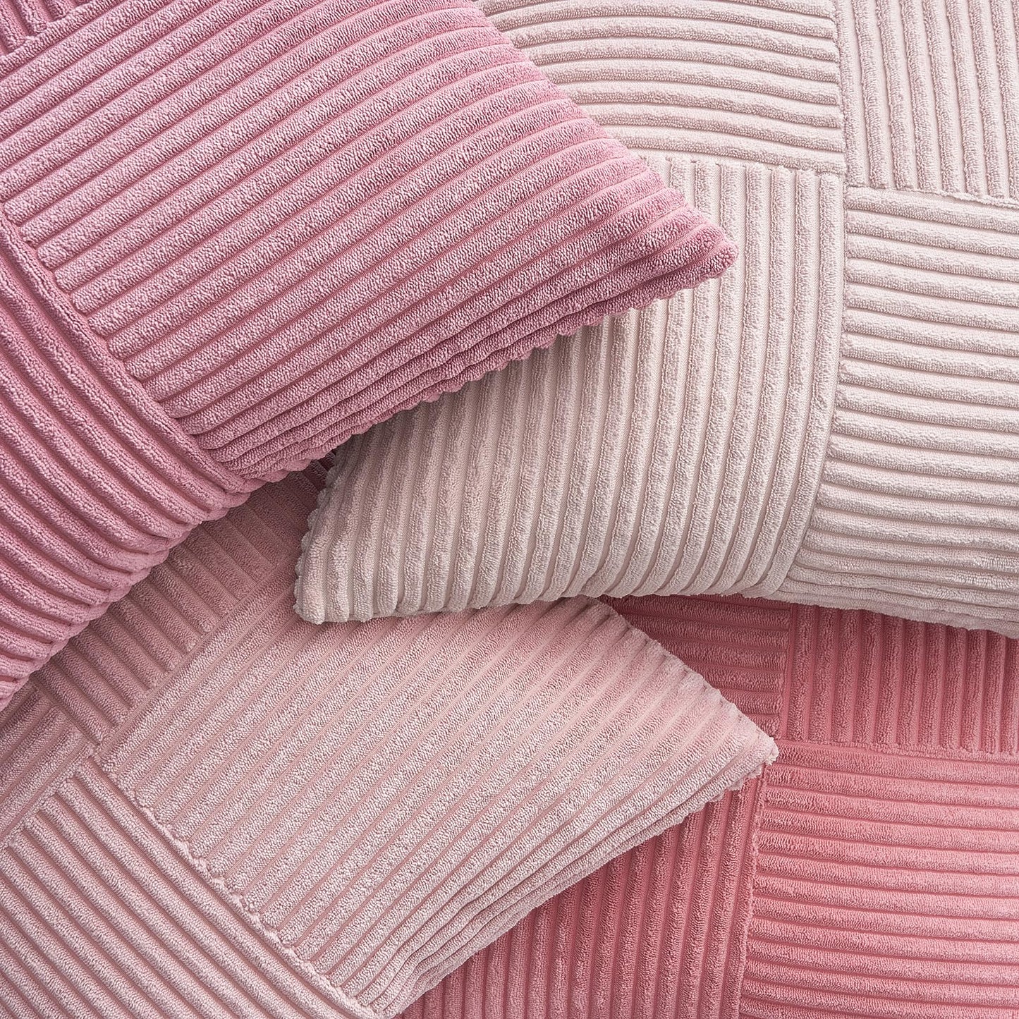 Topfinel Pink Throw Pillow Covers 18x18 Set of 4,Double-Design Decorative Throw Pillow Covers,Dustypink Soft Corduroy Home Decor Cushion Cases for Couch Living Room Bedroom and Sofa(45 * 45 cm)