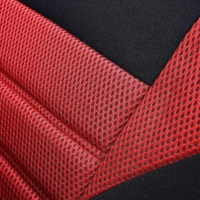 FH Group Automotive Car Seat Covers Rear Set Premium 3D Air Mesh Seat Covers, Airbag Compatible and Split Bench Cover Universal Fit Interior Accessories for Cars Trucks and SUVs - Red