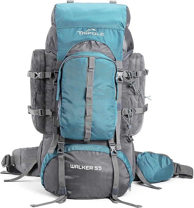 Tripole Walker 65 Litres Rucksack | Internal Frame With Metal Rod | Rain Cover | Bottom Opening | Laptop Section