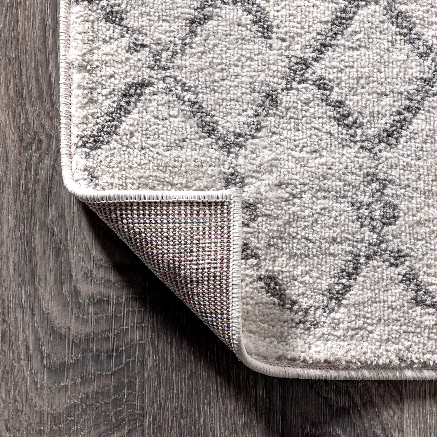 JONATHAN Y Boho Vintage Diamond Cream/Gray Square Area Rug 7X7 ft, Moroccan Hype for Living Room, Bedroom, Kitchen, Office, Easy-Cleaning, High Traffic, Pet-Friendly, Non-Shedding (MOH101B-7SQ)