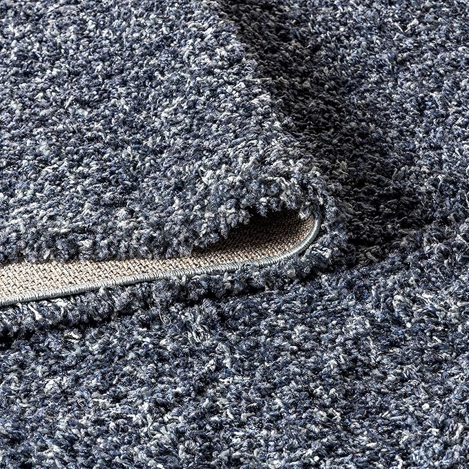 JONATHAN Y Mercer Shag Plush Tassel Denim Blue Indoor Area Rug, 5x8, Contemporary, Modern, Easy-Cleaning for Living Room, Bedroom, Kitchen, Pet Friendly, Non-Shedding (MCR100C-5)